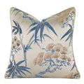 Chinoiserie decor throw pillow cover cream & blue living room