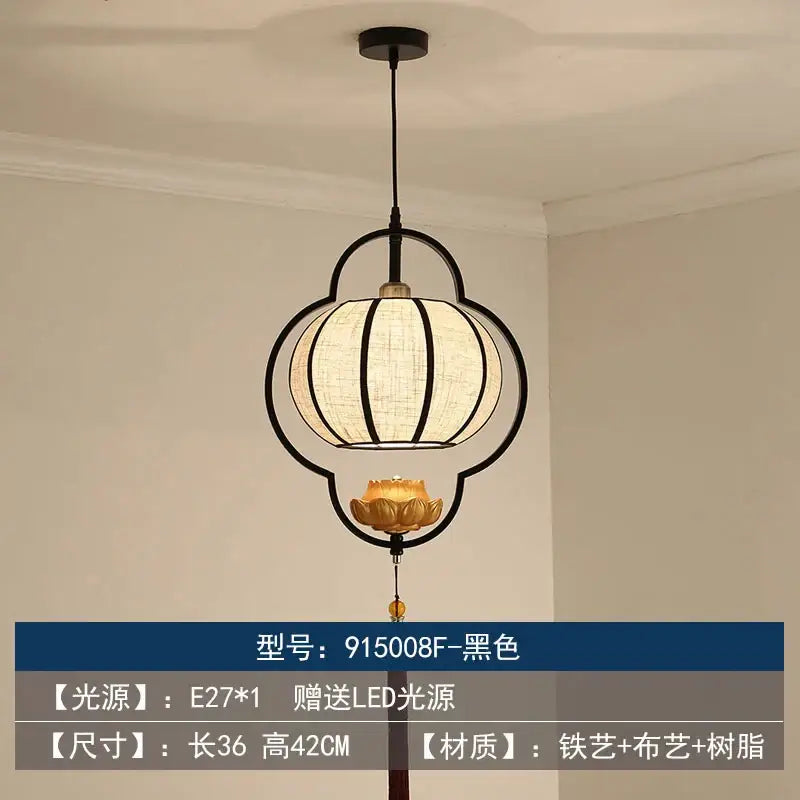 Decorbites chinoiserie retro 4 light black chandelier dining room