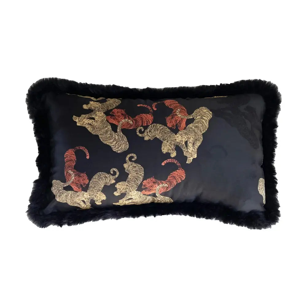 Decorbites chinoiserie sunset gold accent cushion cover living room