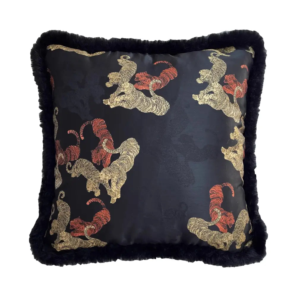 Decorbites chinoiserie sunset gold accent cushion cover living room
