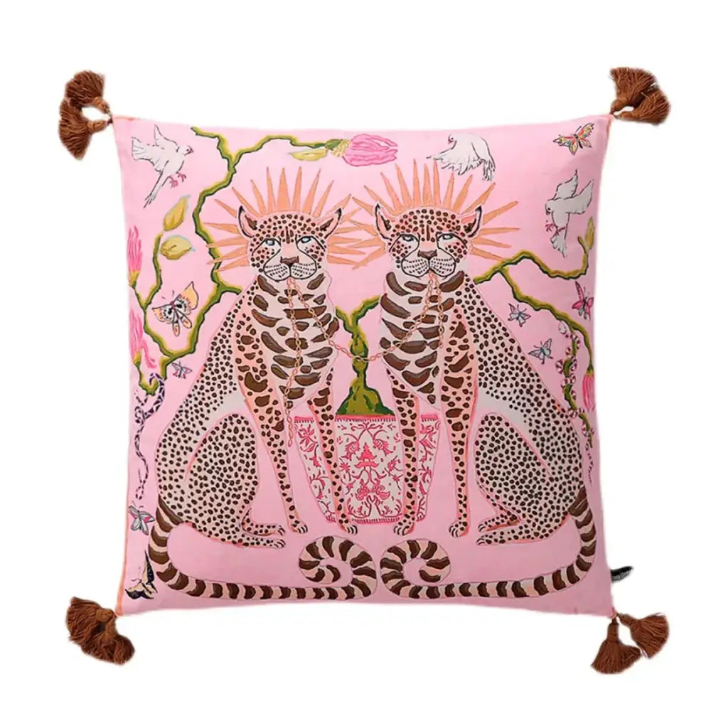 Chinoiserie zebra & peonies cushion cover living room decor