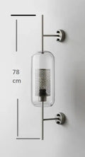 Postmodern brushed brass chiswick glass wall light bedroom sconce