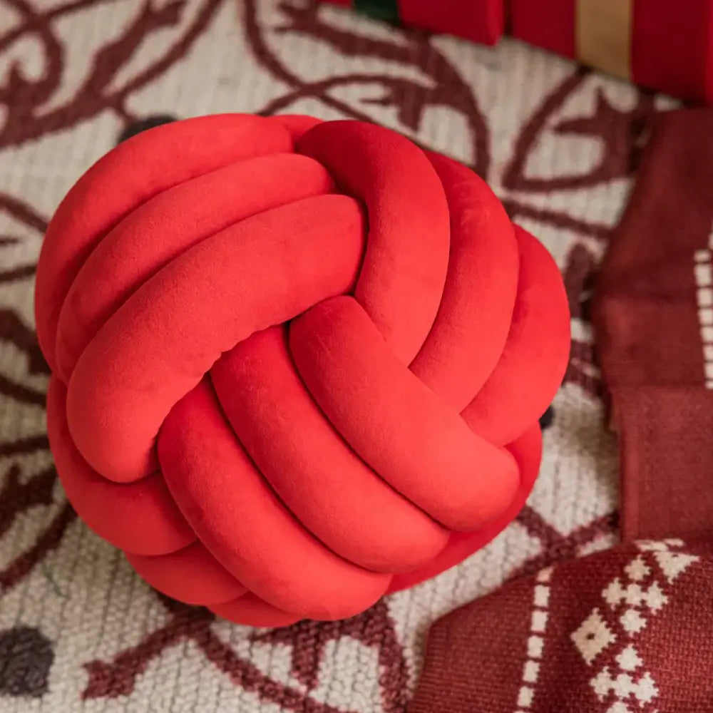 Red & green christmas bow patchwork velvet pillow set living room