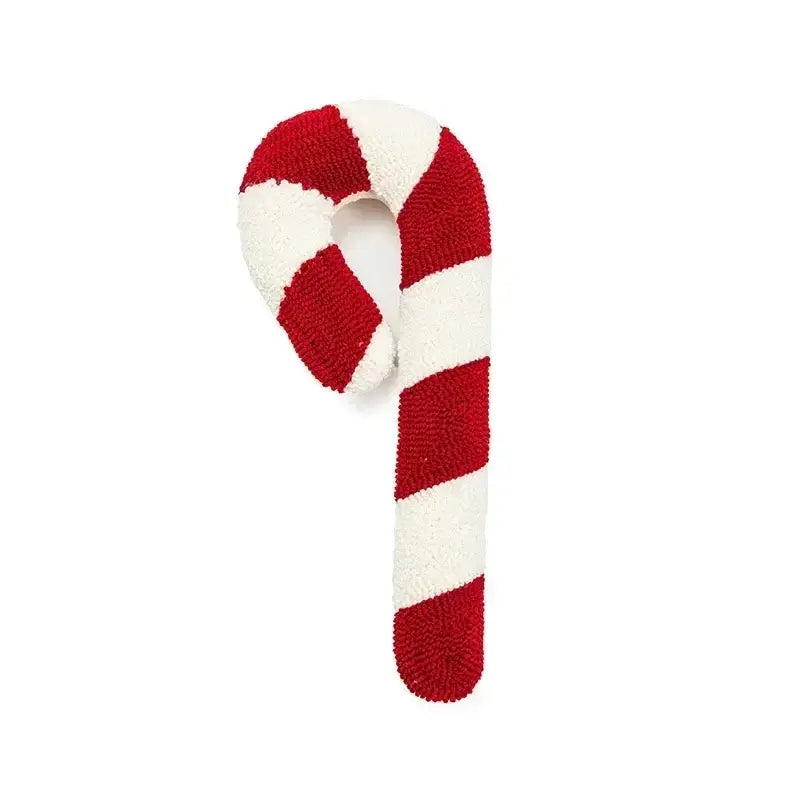 Hand knitted red & white christmas candy cushions living room decor