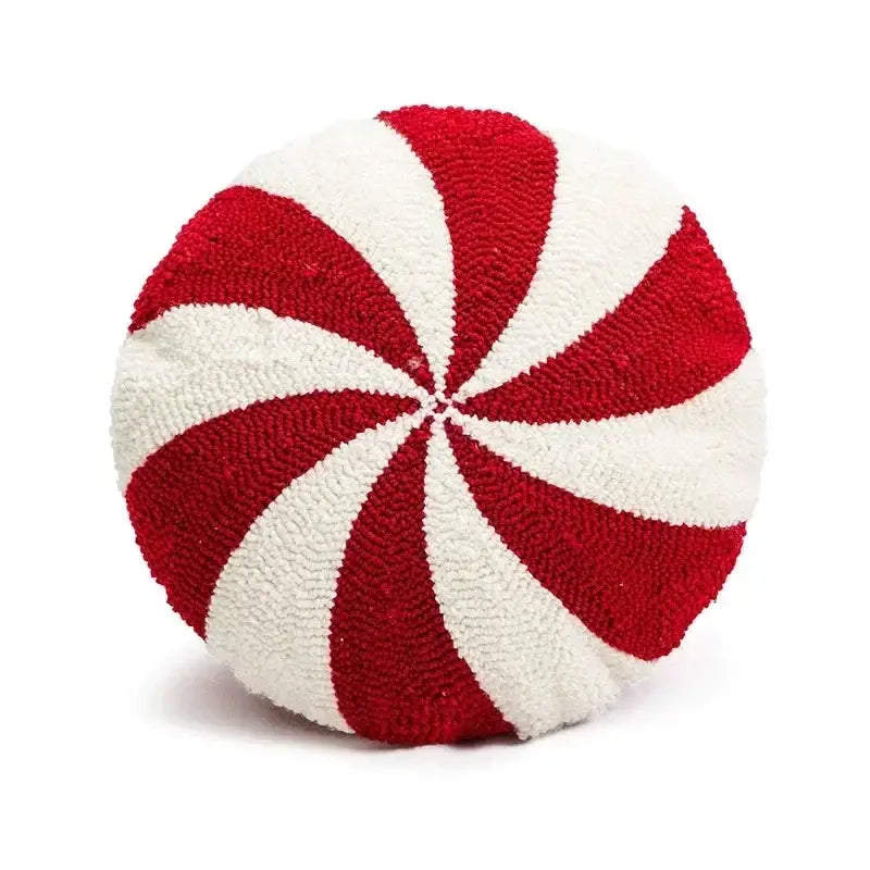 Hand knitted red & white christmas candy cushions living room decor