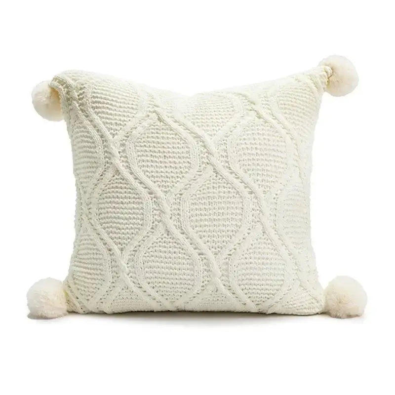 Hand knitted red & white christmas candy cushions living room decor