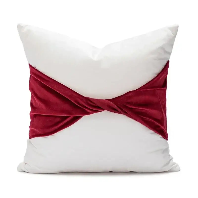 Hand knitted red & white christmas candy cushions living room decor