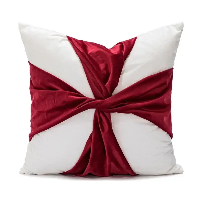 Hand knitted red & white christmas candy cushions living room decor