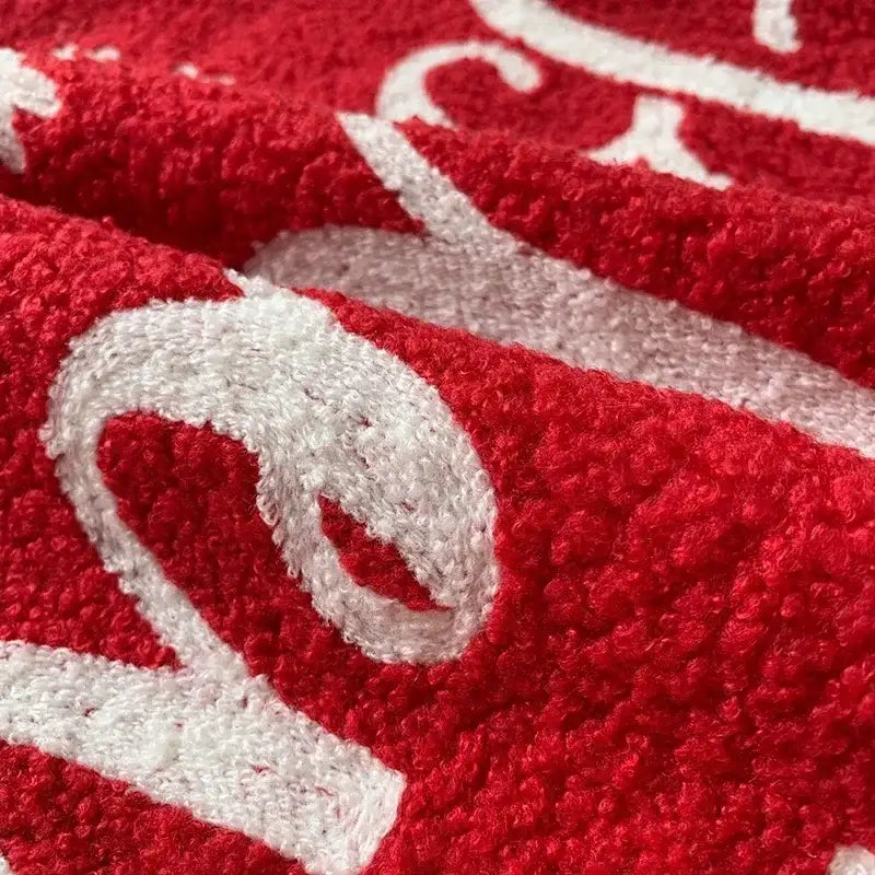 White plush christmas cartoon embroidered pillow covers living room