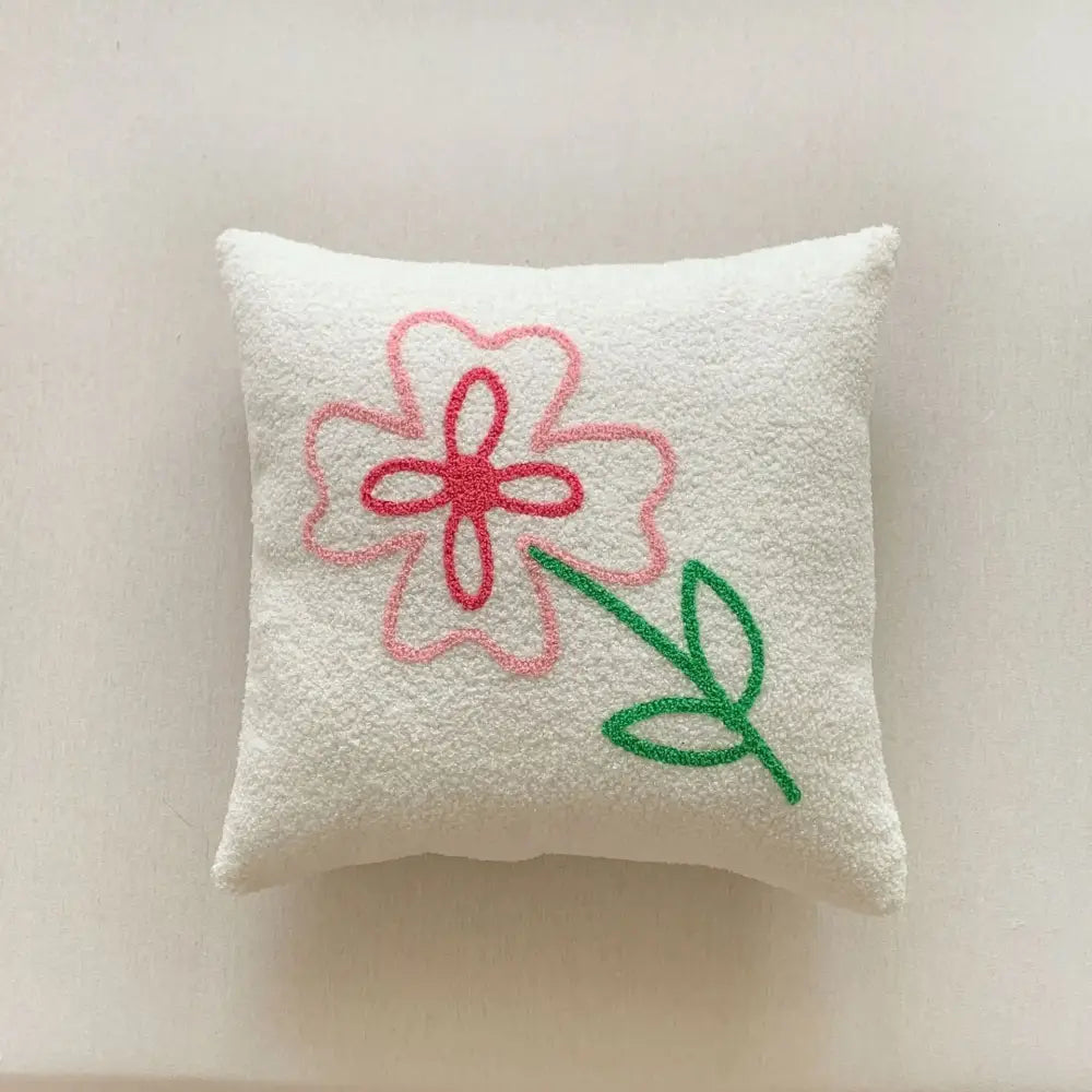 White plush christmas cartoon embroidered pillow covers living room