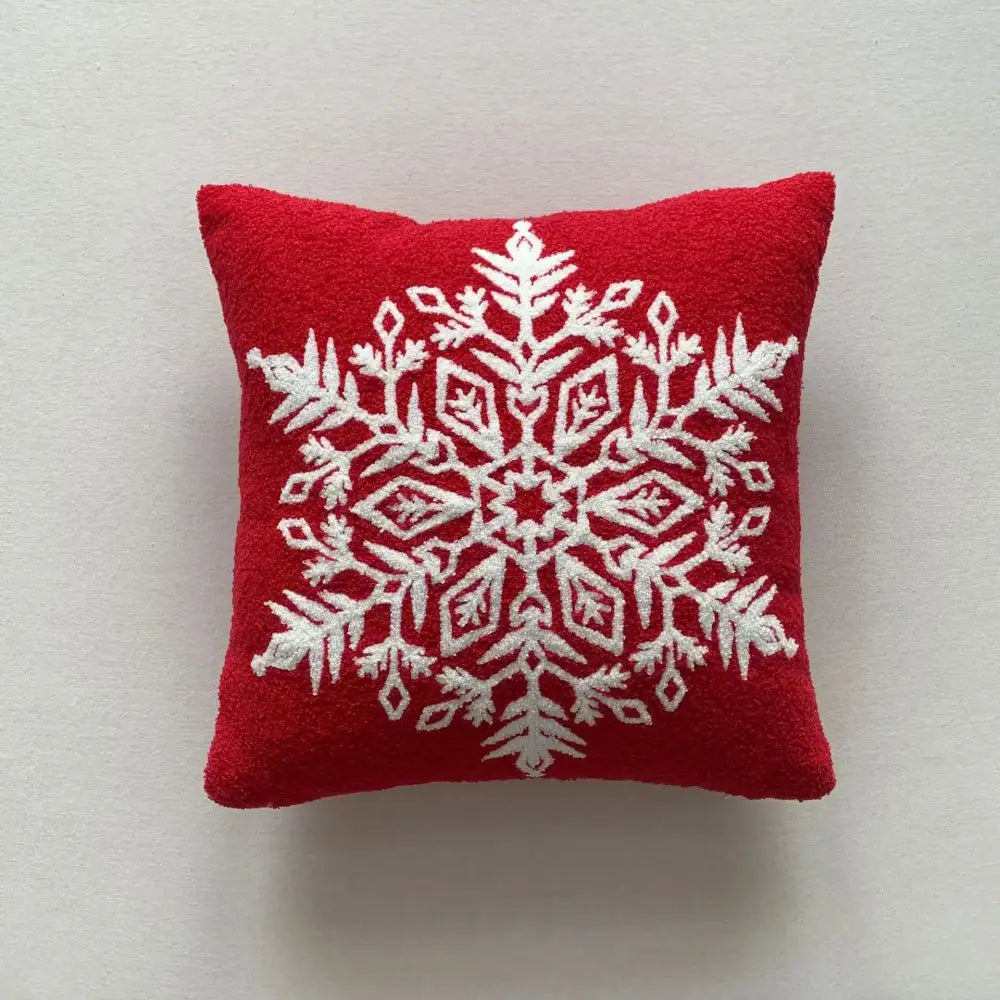 White plush christmas cartoon embroidered pillow covers living room