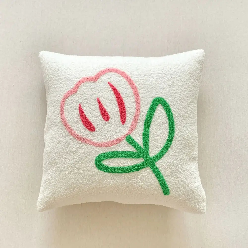 White plush christmas cartoon embroidered pillow covers living room