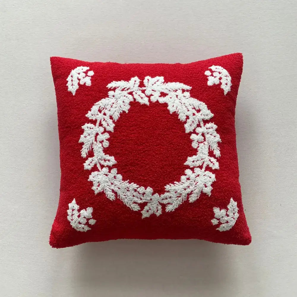 White plush christmas cartoon embroidered pillow covers living room