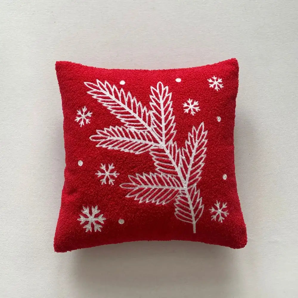 White plush christmas cartoon embroidered pillow covers living room