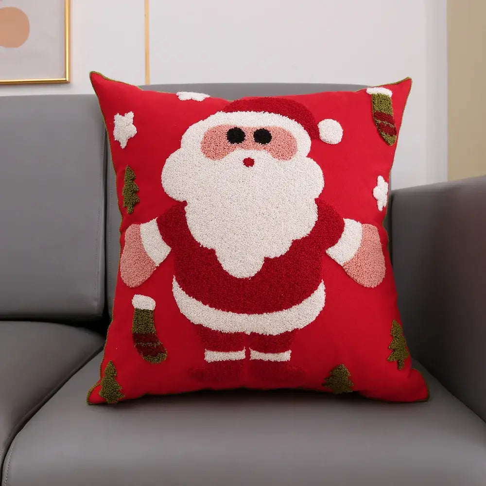 Red deer snowflake christmas cushion cover living room pillow case