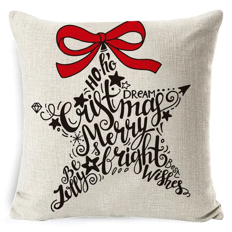 Festive reindeer and gnome christmas pillow cover set living room