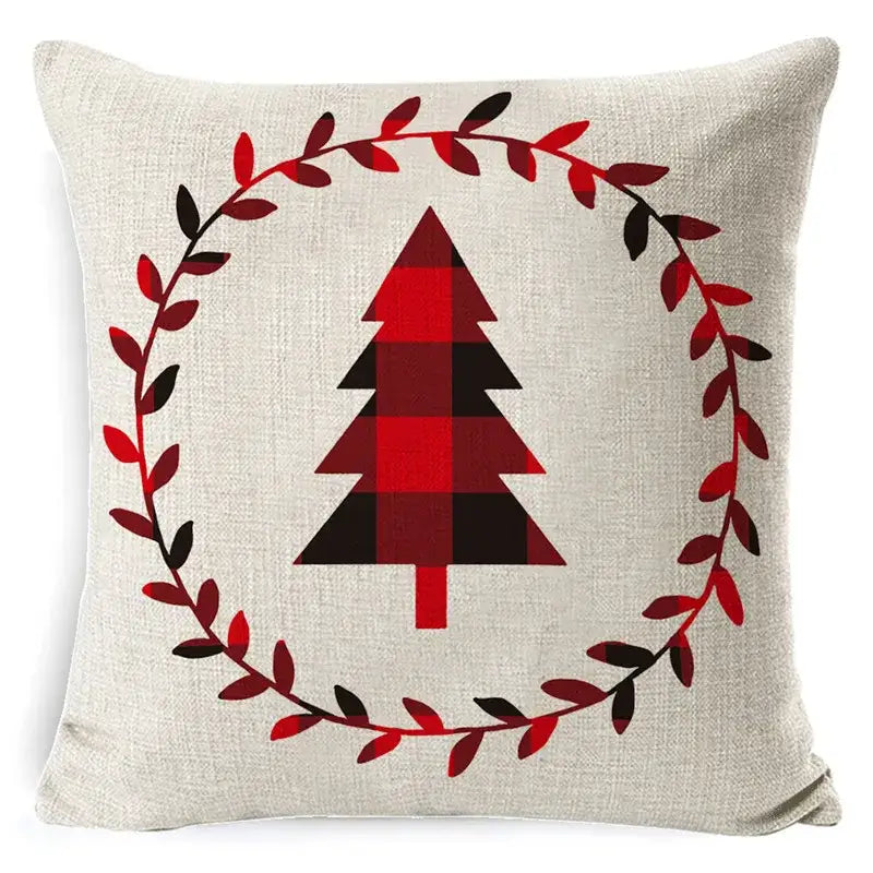 Festive reindeer and gnome christmas pillow cover set living room