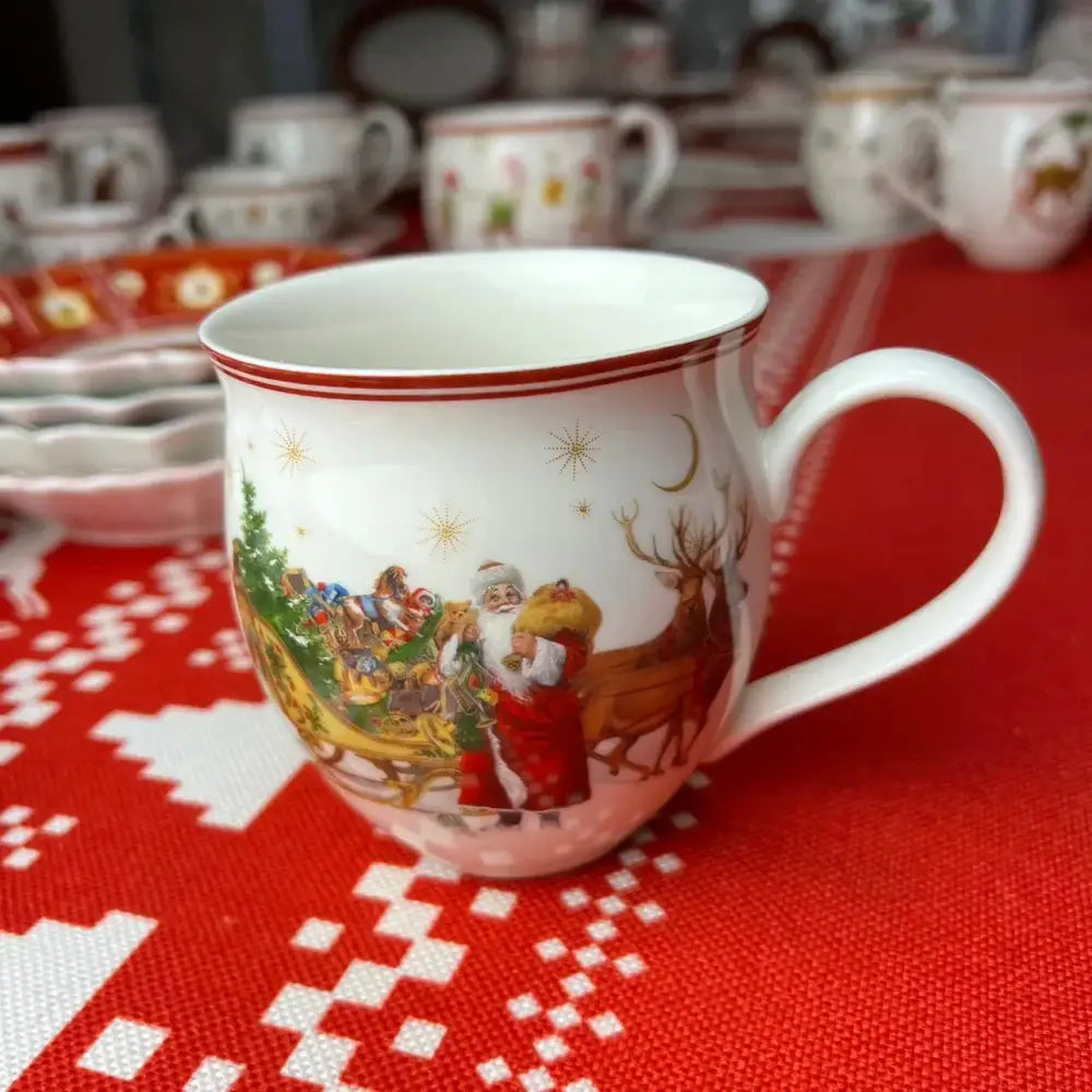 Festive red & white ceramic christmas dinnerware set – dining room