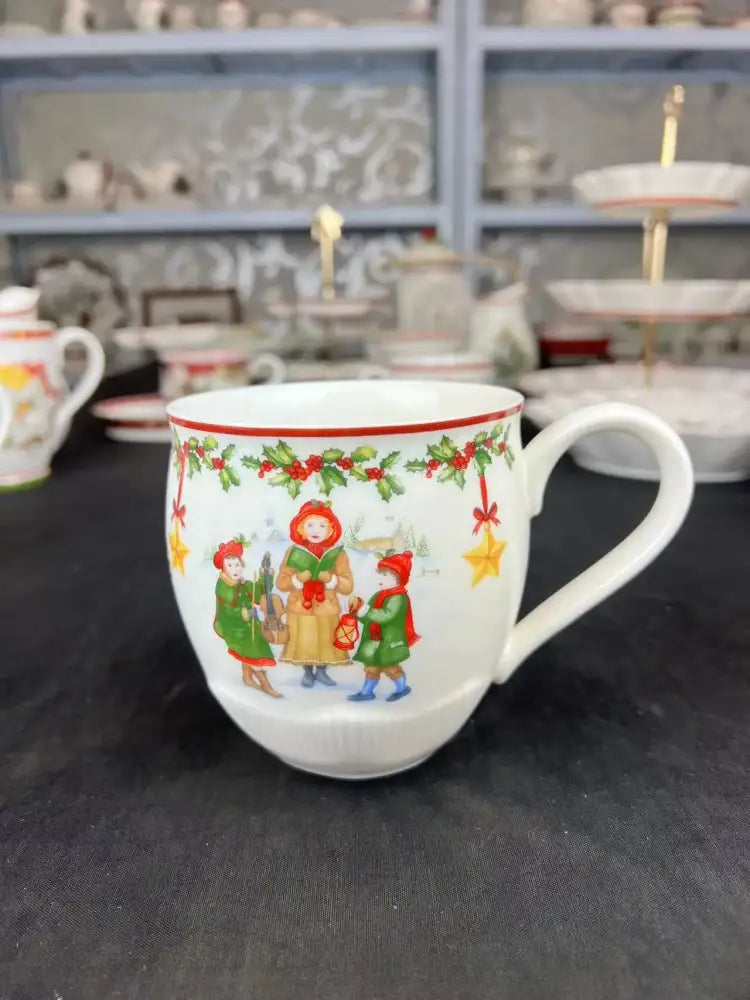 Festive red & white ceramic christmas dinnerware set – dining room