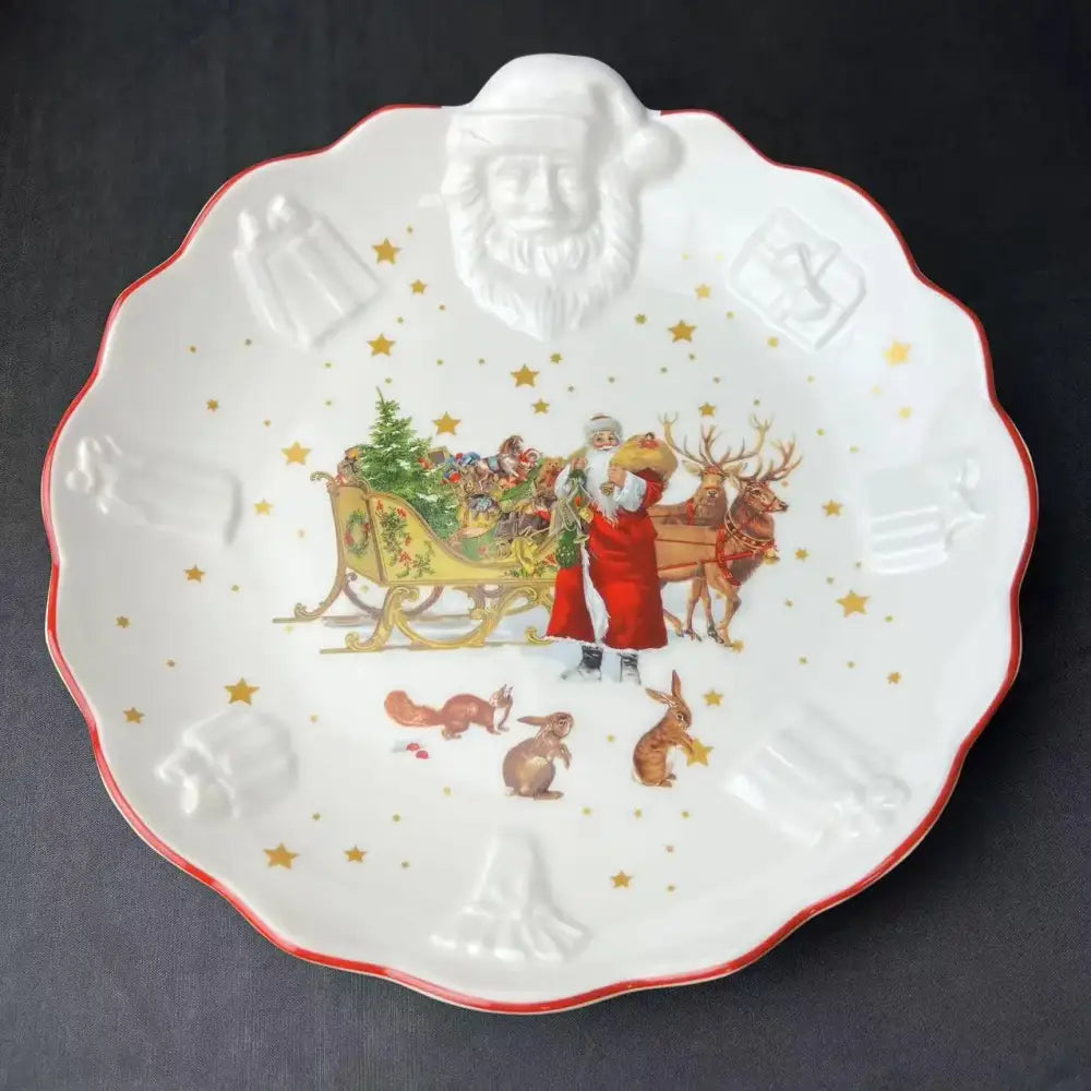 Festive red & white ceramic christmas dinnerware set – dining room