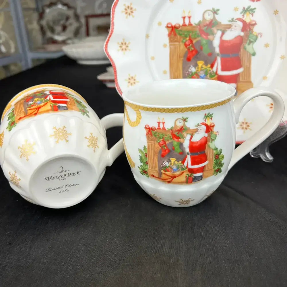 Festive red & white ceramic christmas dinnerware set – dining room