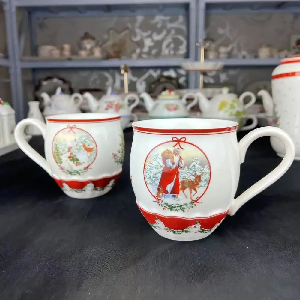 Festive red & white ceramic christmas dinnerware set – dining room