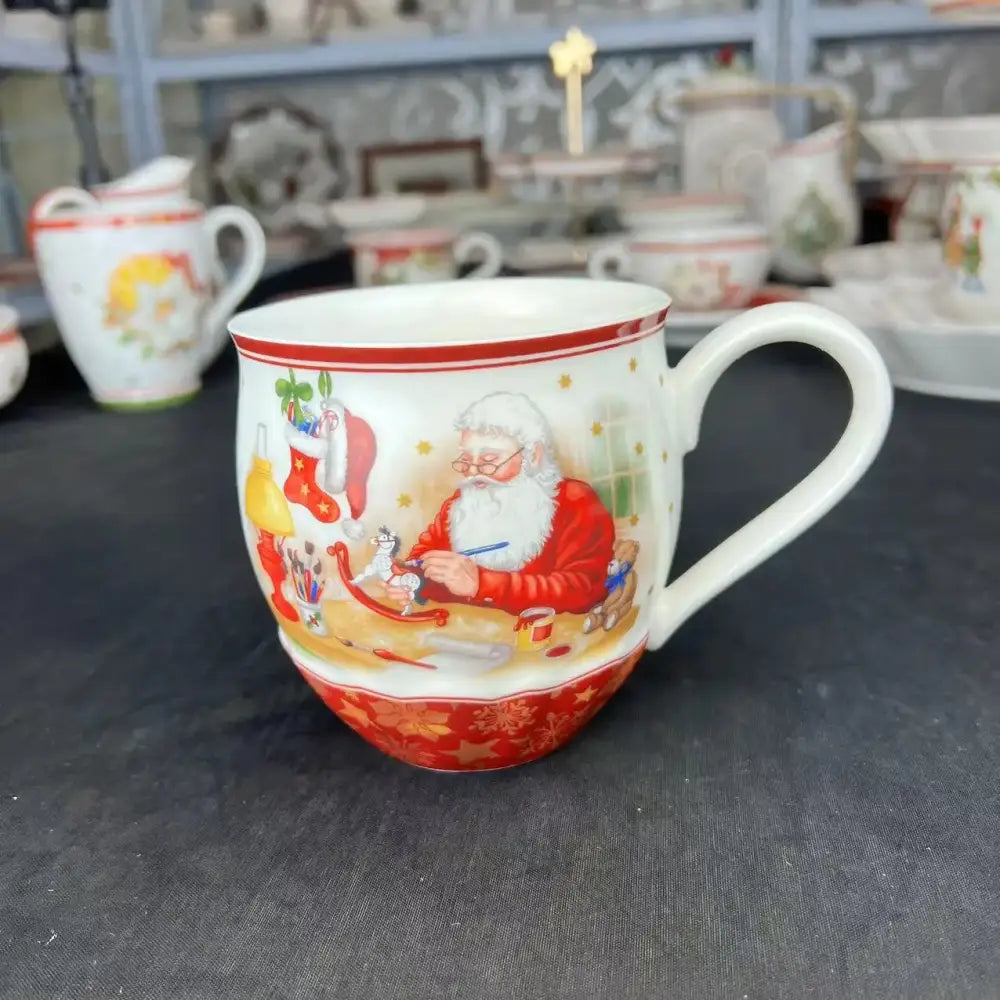 Festive red & white ceramic christmas dinnerware set – dining room