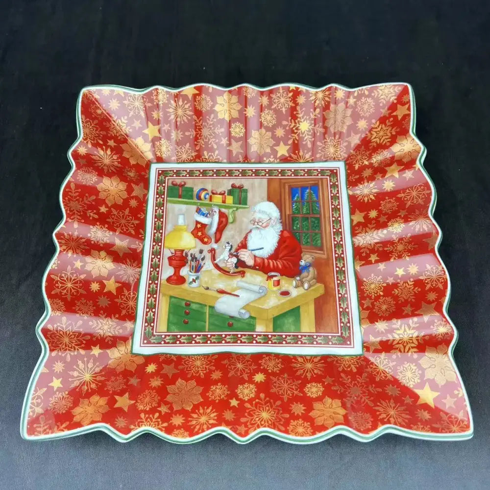 Festive red & white ceramic christmas dinnerware set – dining room