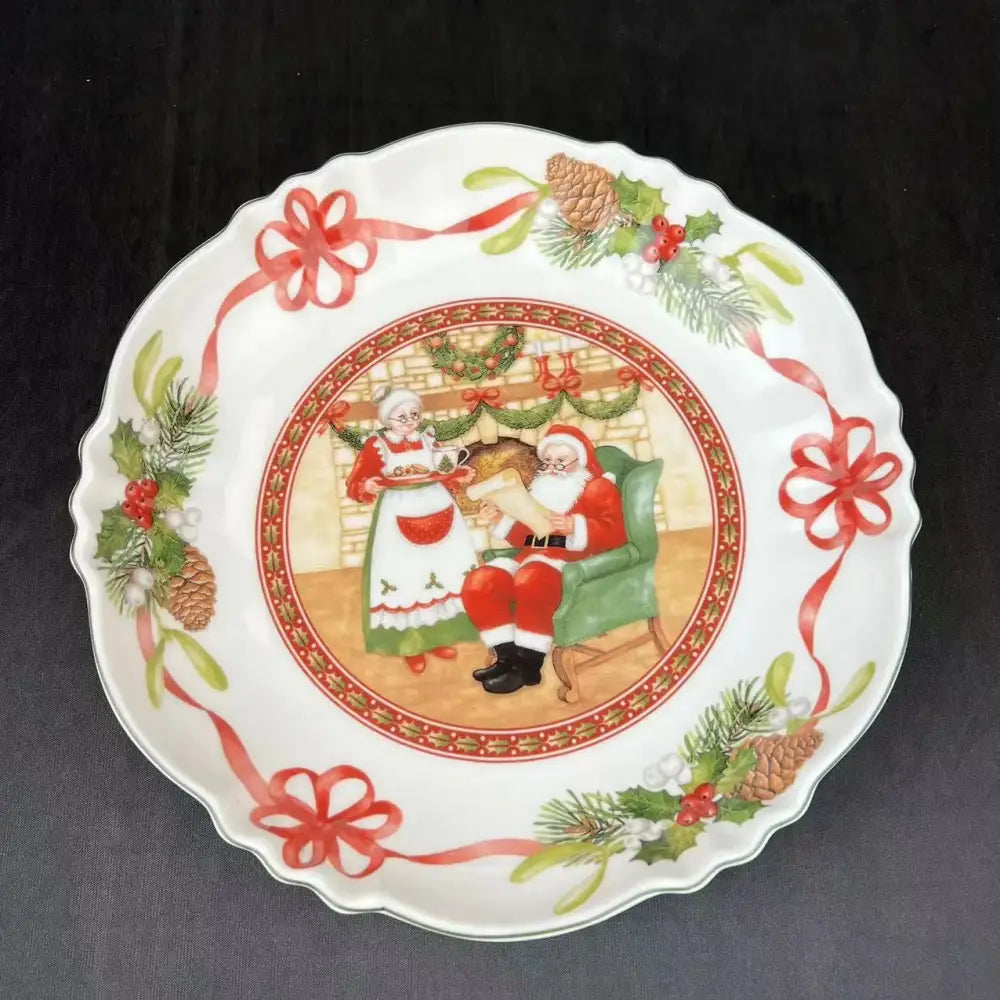 Festive red & white ceramic christmas dinnerware set – dining room
