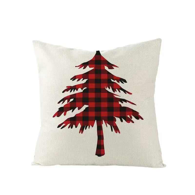 Red and white christmas elk letter pillowcase living room decor