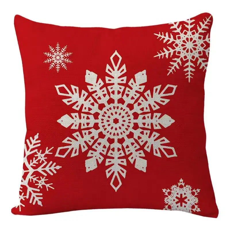 Red and white christmas elk letter pillowcase living room decor