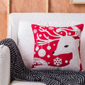 Red and white christmas embroidered cotton pillow covers living room