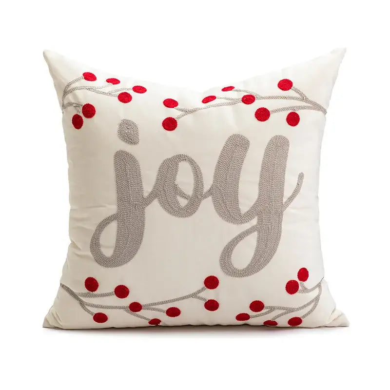Christmas embroidered red geometric cushion cover living room decor