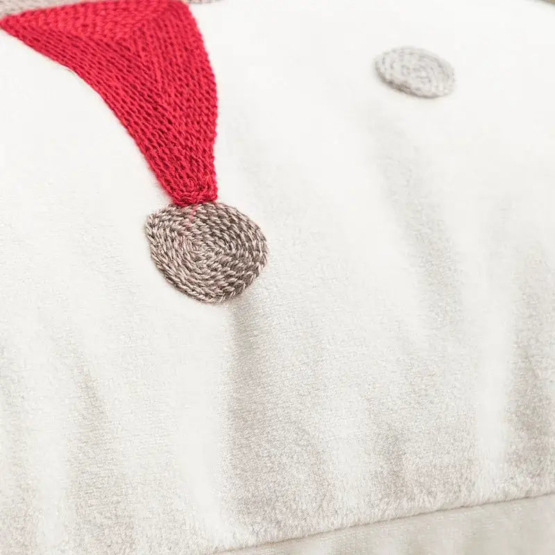 Christmas embroidered red geometric cushion cover living room decor