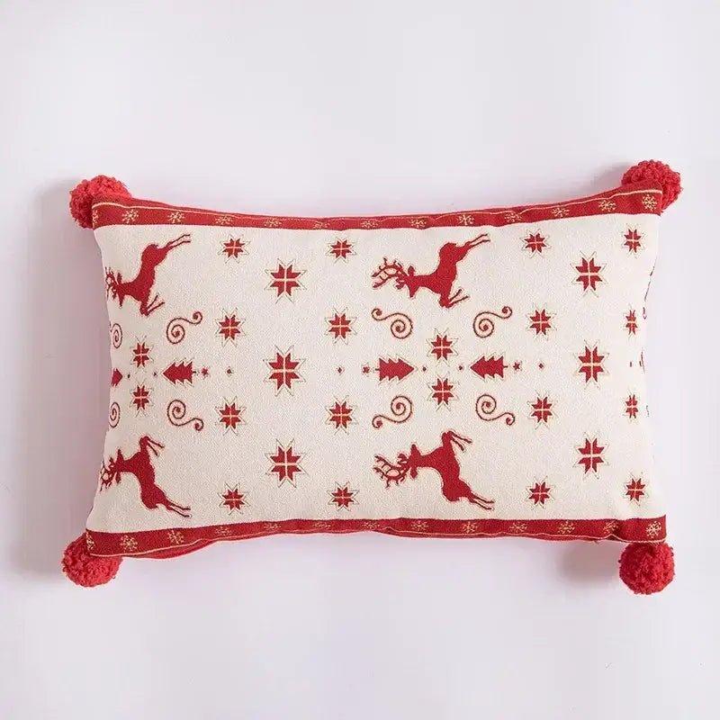 Christmas jacquard tree and snowflake pillow cover – living room decor