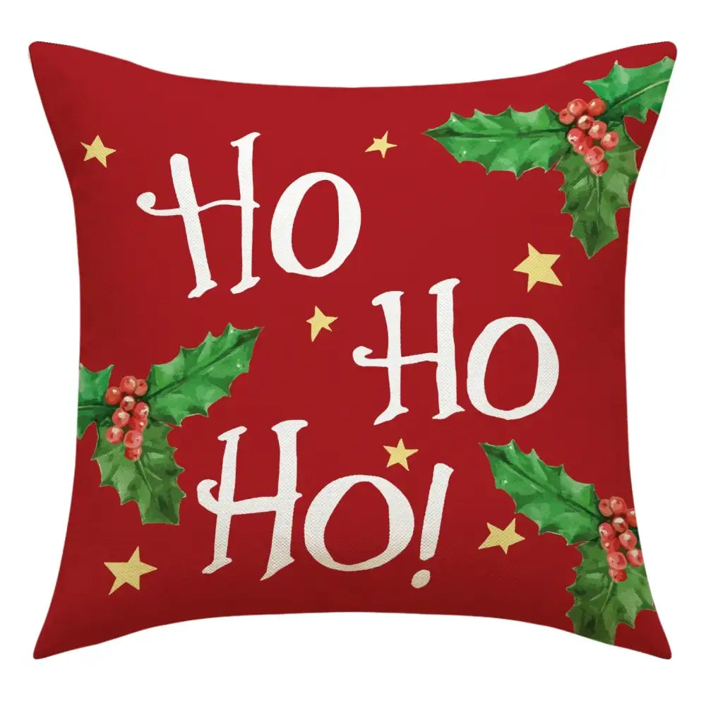 Festive christmas linen decorative pillows for living room set of 4