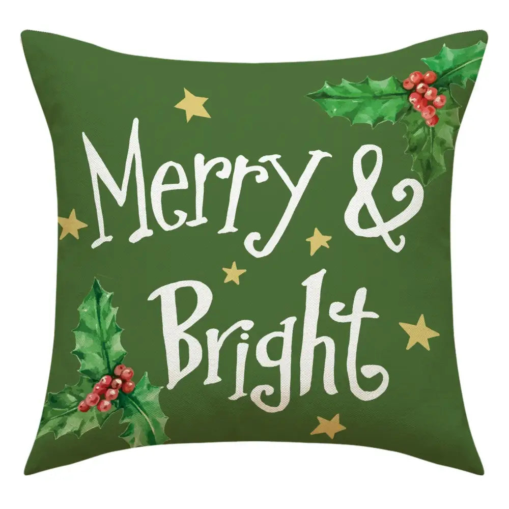 Festive christmas linen decorative pillows for living room set of 4