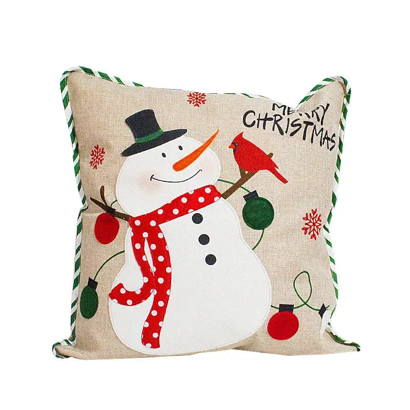 Embroidered snowflake christmas patchwork pillow covers living room