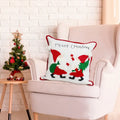 Embroidered snowflake christmas patchwork pillow covers living room