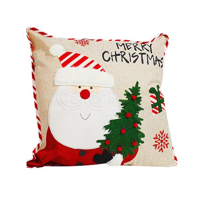 Embroidered snowflake christmas patchwork pillow covers living room