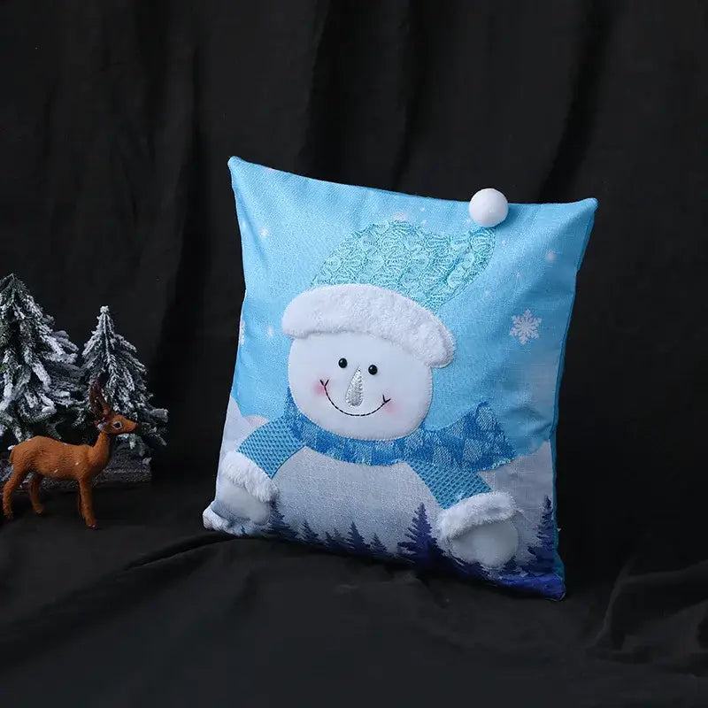 Embroidered snowflake christmas patchwork pillow covers living room