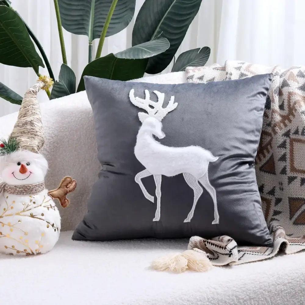 Red velvet christmas patchwork merrychristmas cushion cover living room