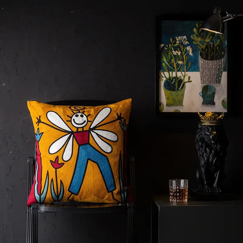 Picasso style abstract cat cushion cover living room decor