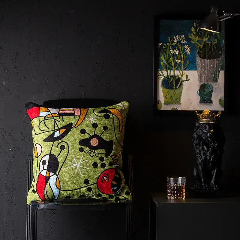 Picasso style abstract cat cushion cover living room decor
