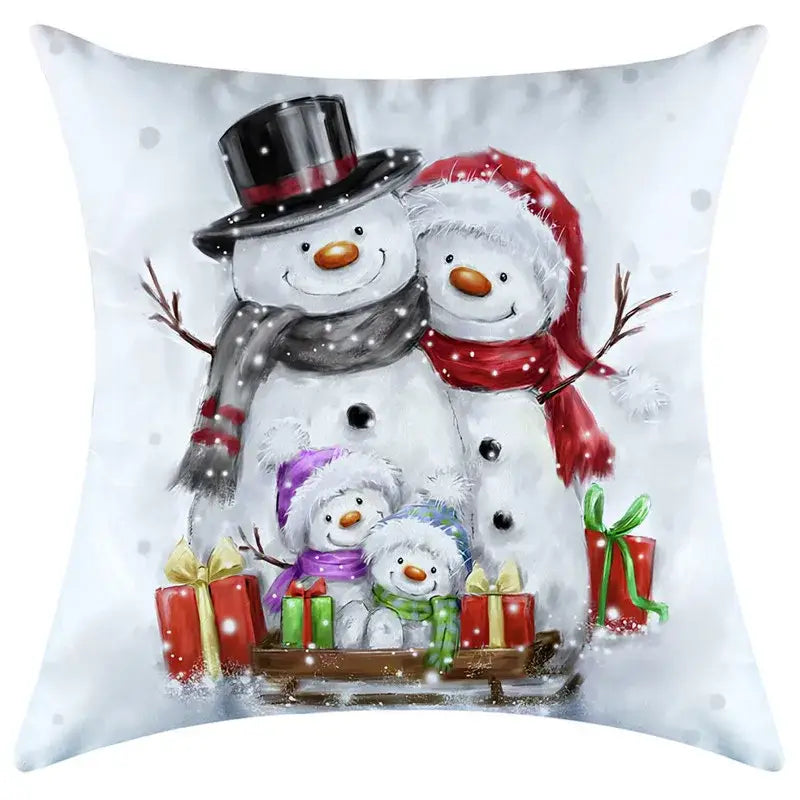 Festive character print christmas pillowcase living room decor