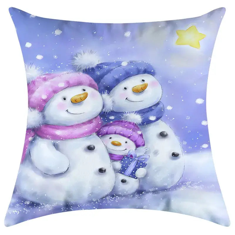 Festive character print christmas pillowcase living room decor