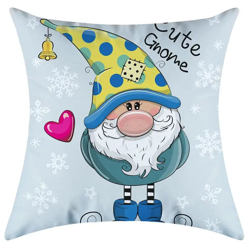 Festive character print christmas pillowcase living room decor