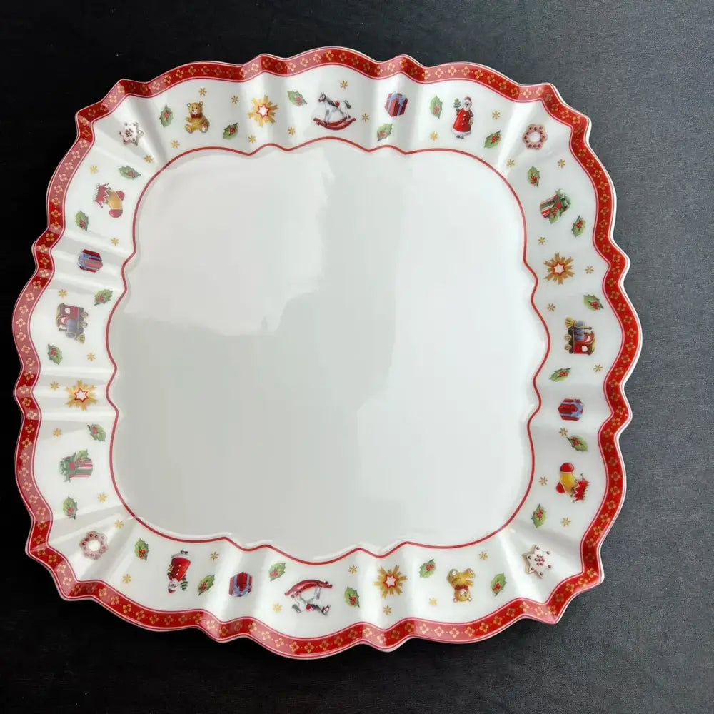 Festive red & white christmas porcelain tableware set dining room