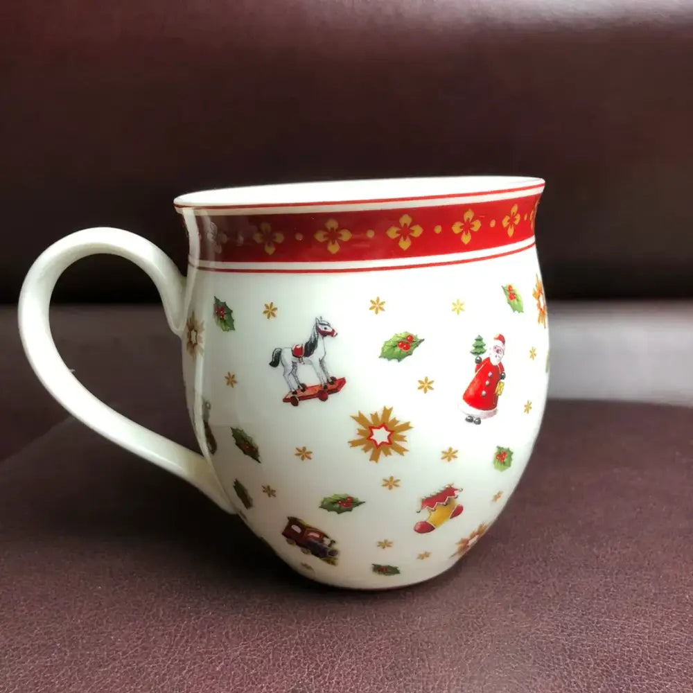 Festive red & white christmas porcelain tableware set dining room