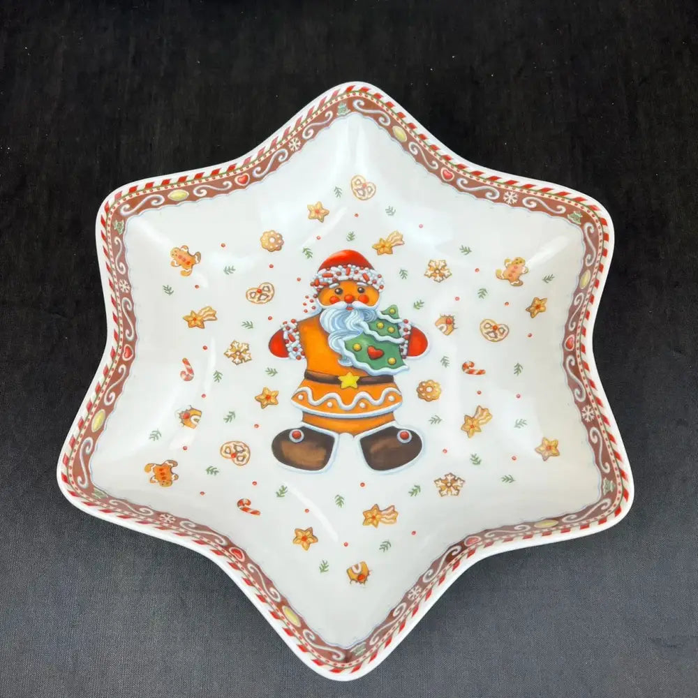 Festive red & white christmas porcelain tableware set dining room